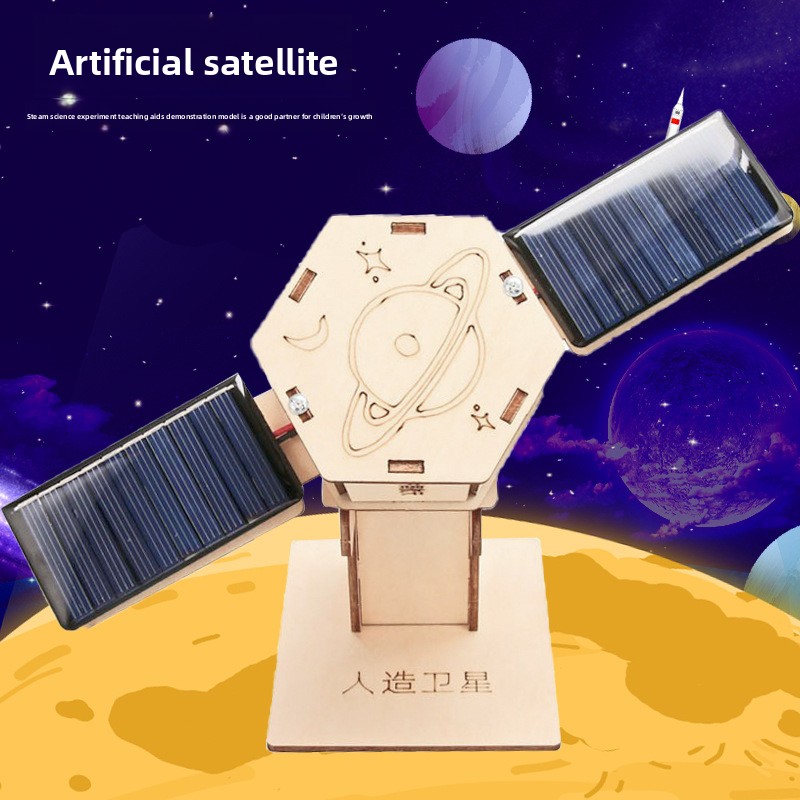 Science And Invention - DIY Wooden Solar Satellite Model, STEM