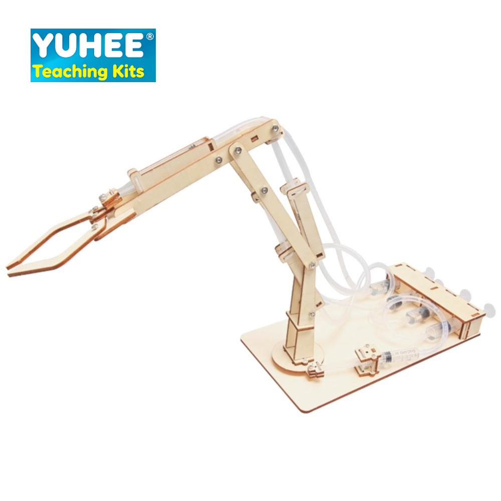 Science Project Physics - DIY Hydraulic Mechanical Arm Kit Wooden