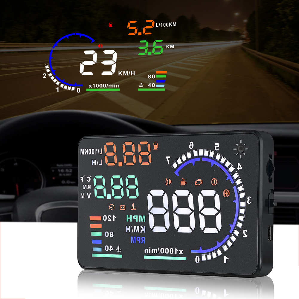 AD 5.5'' OBD2 HUD Car Head Up  - огляд і ціна Anemometer Wind Speed