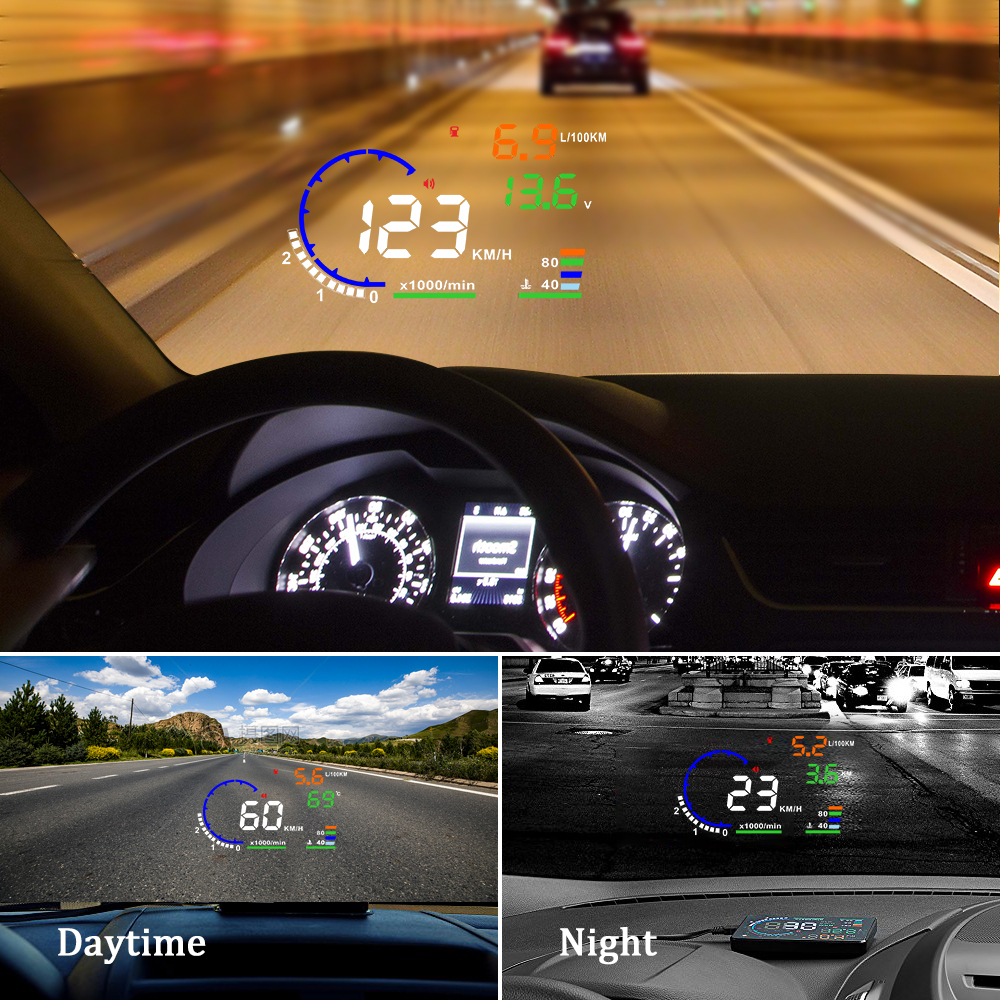 AD 5.5'' OBD2 HUD Car Head Up  - огляд і ціна Anemometer Wind Speed