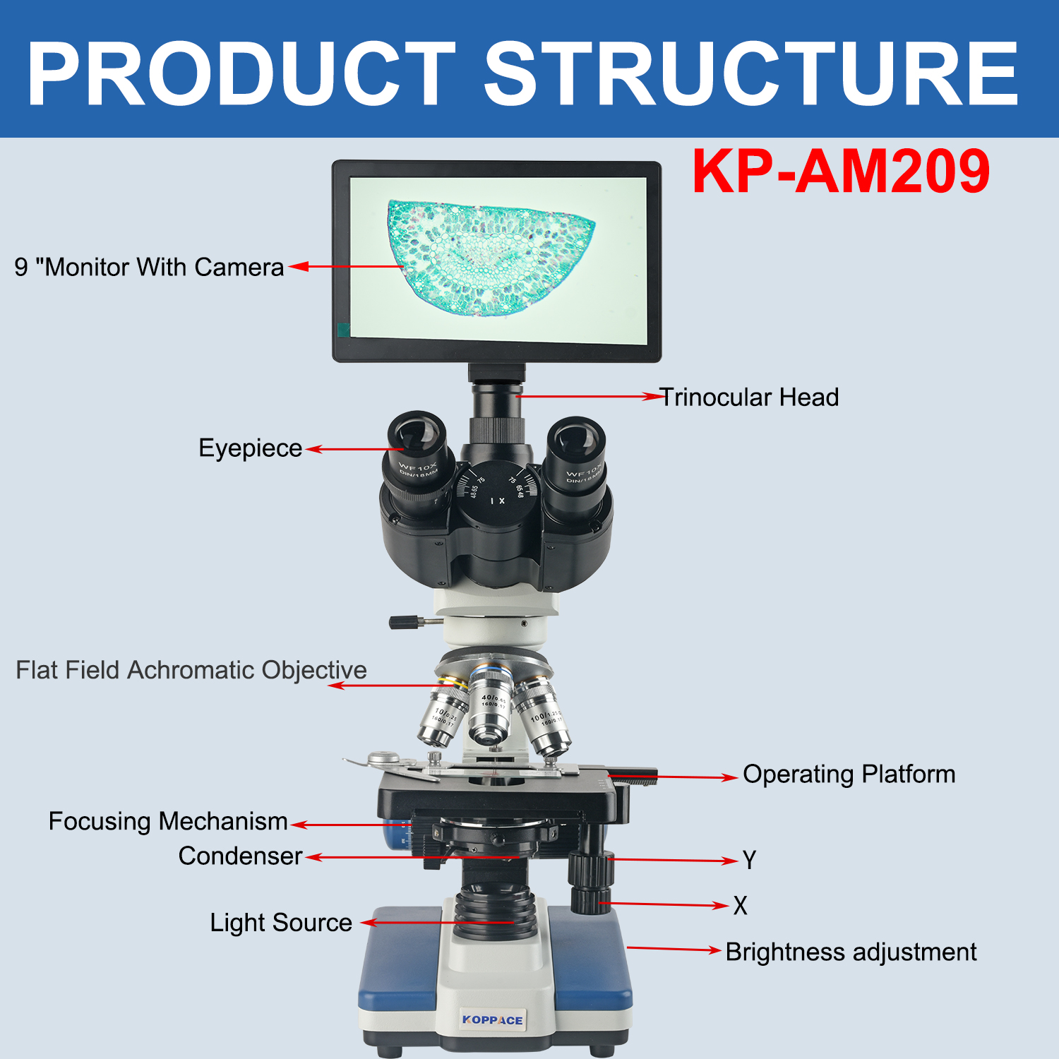 KOPPACE 40X-2500X Electron Com - огляд і ціна Microscope Compound 40X