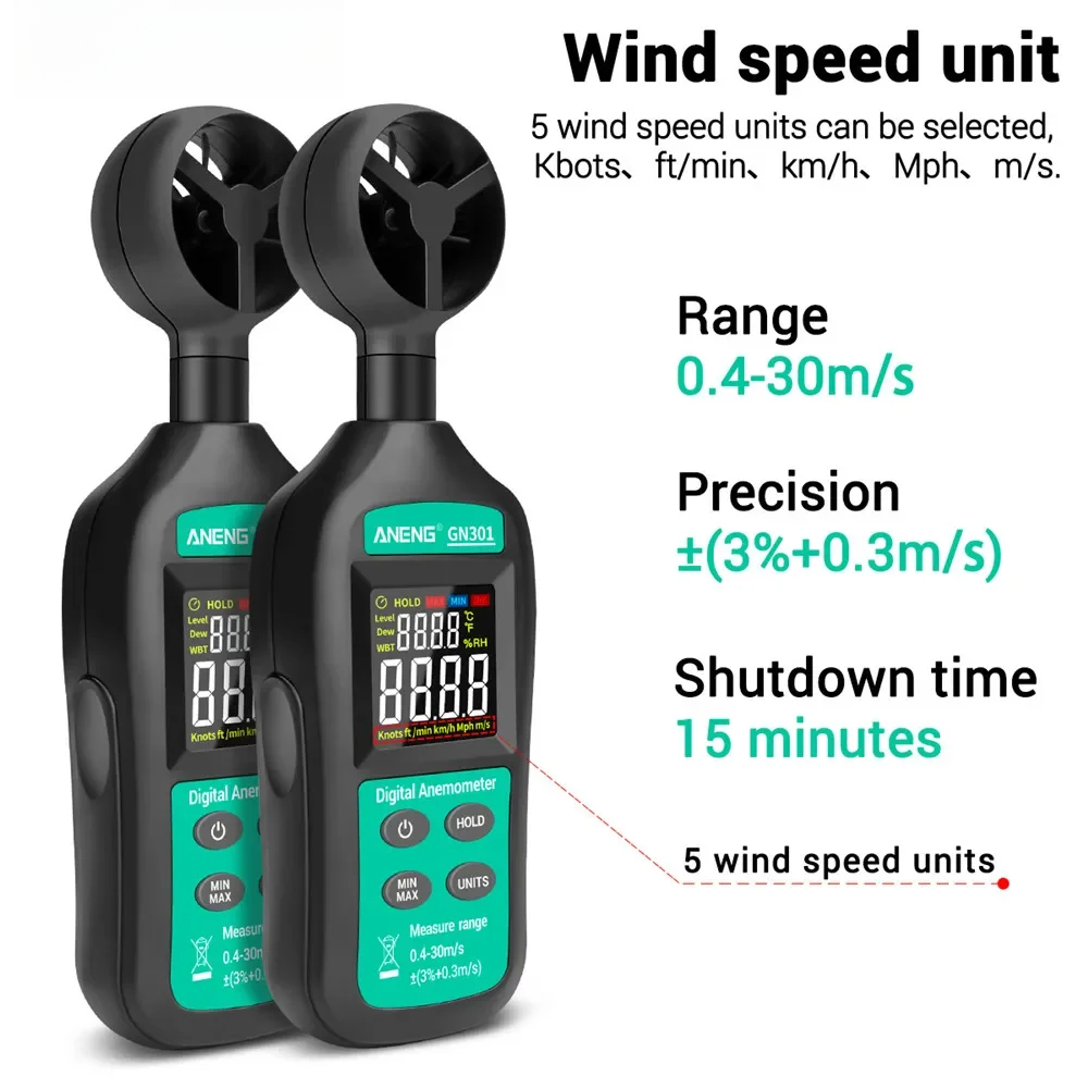 For ANENG GN301 Digital Anemom - огляд і ціна Anemometer Wind Speed