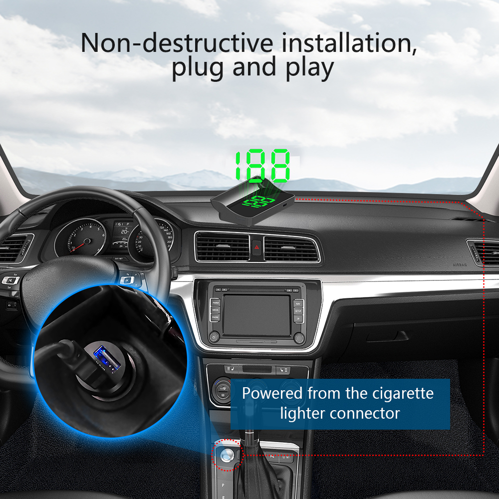 W1 Car HUD Head Up Display Win - огляд і ціна Anemometer Wind Speed