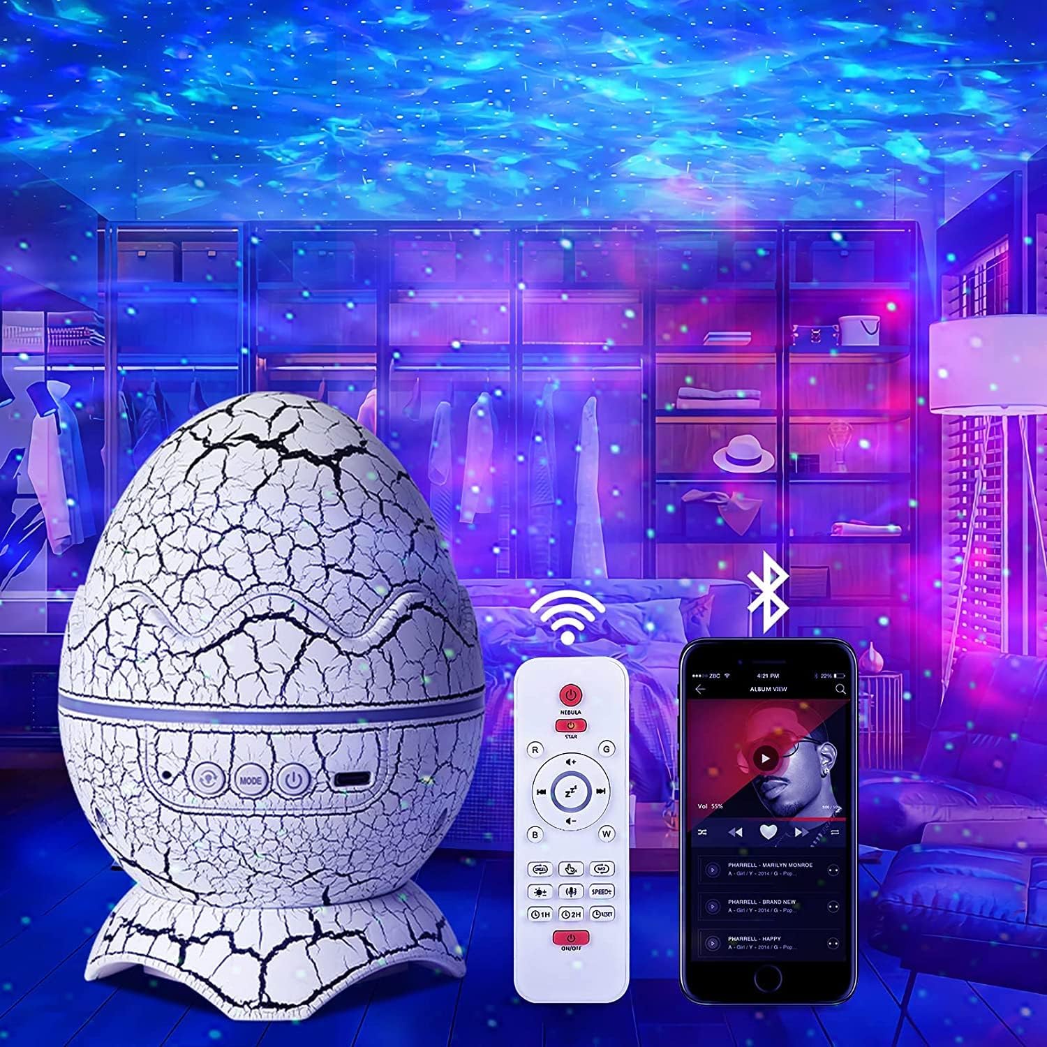 Dinosaur Egg Galaxy Projector  - огляд і ціна Planetarium Projector Home