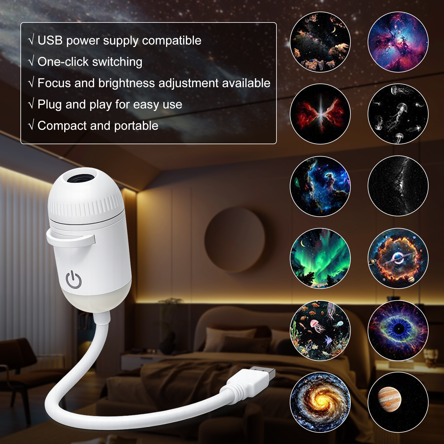 2 In 1 Usb Mini Galaxy Star Pr - огляд і ціна Planetarium Projector Home