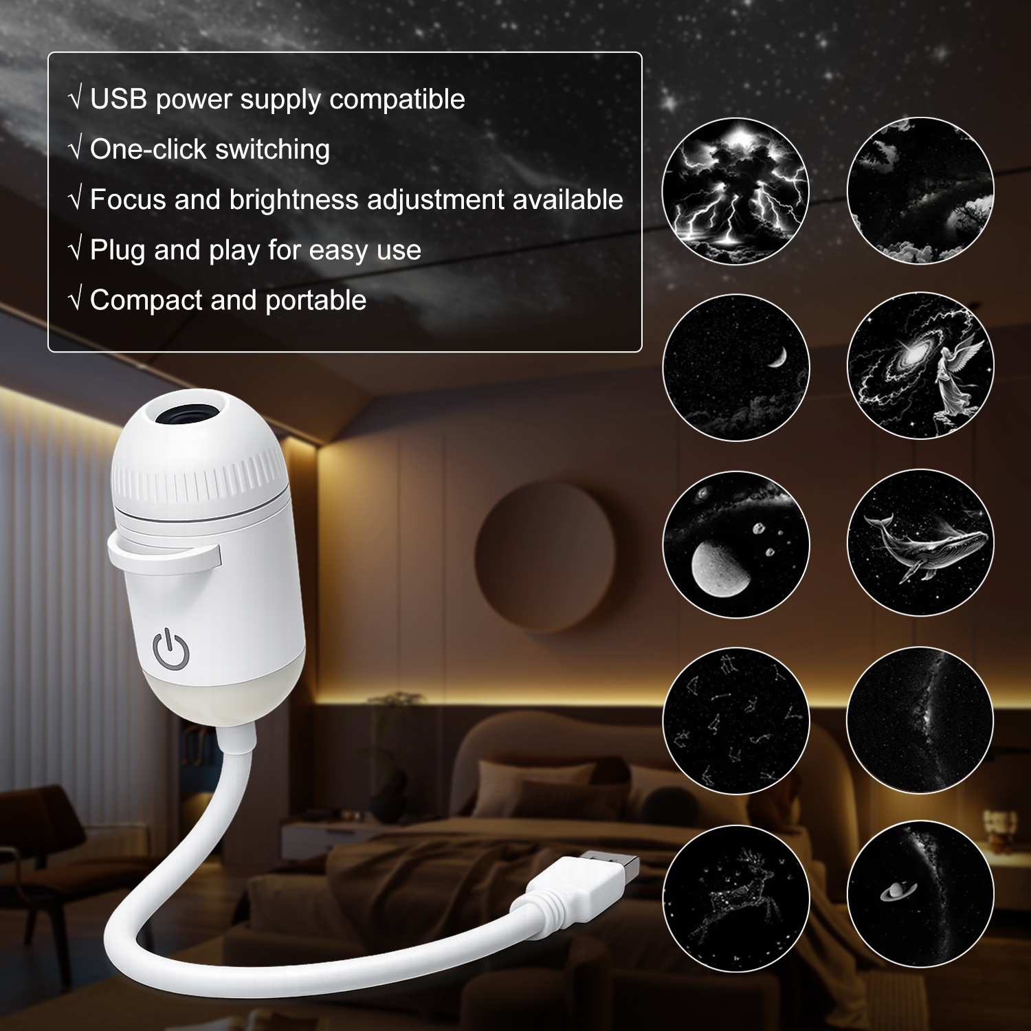 2 In 1 Usb Mini Galaxy Star Pr - огляд і ціна Planetarium Projector Home