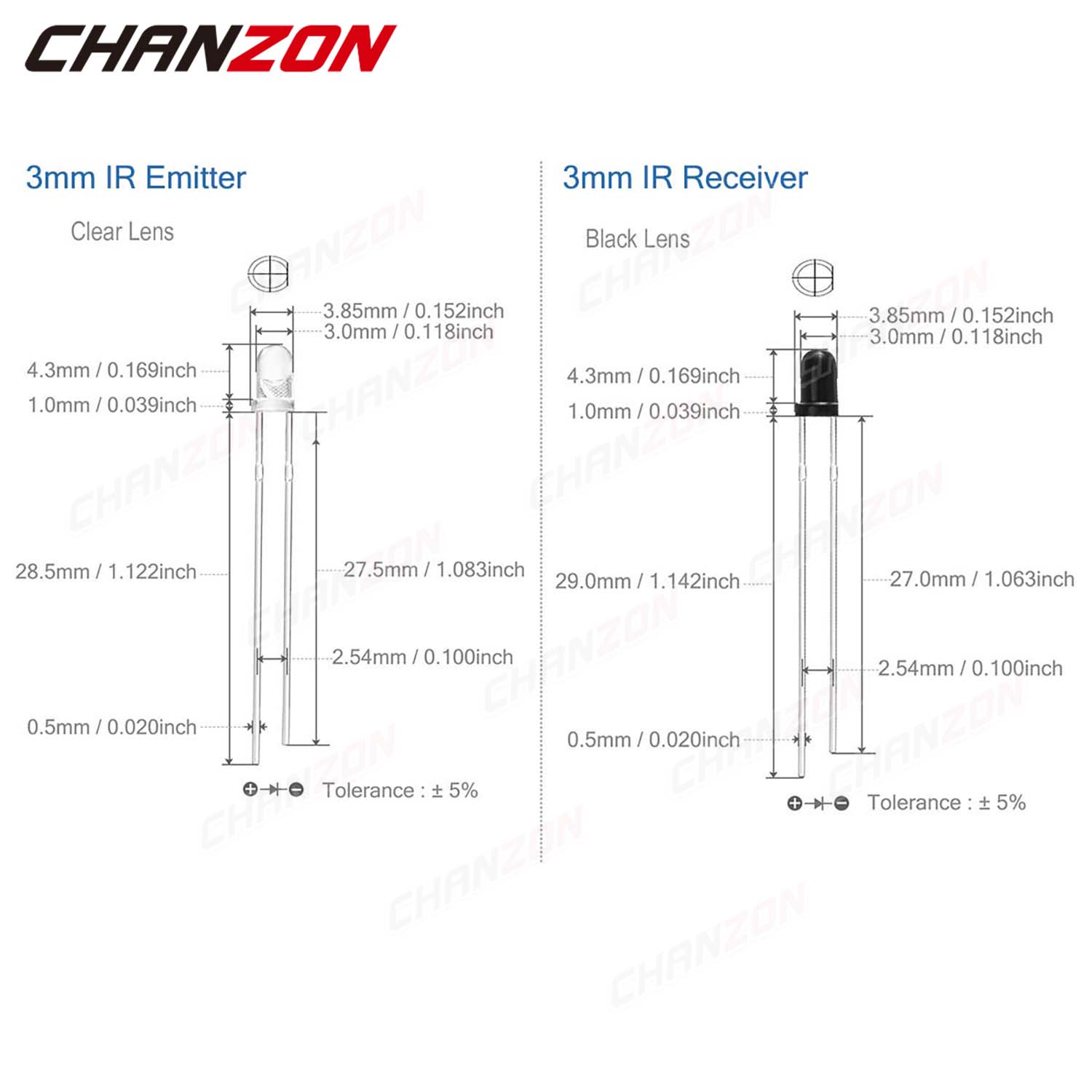3mm 5mm 10mm IR LED Diode Tran - огляд і ціна Science And Hobby
