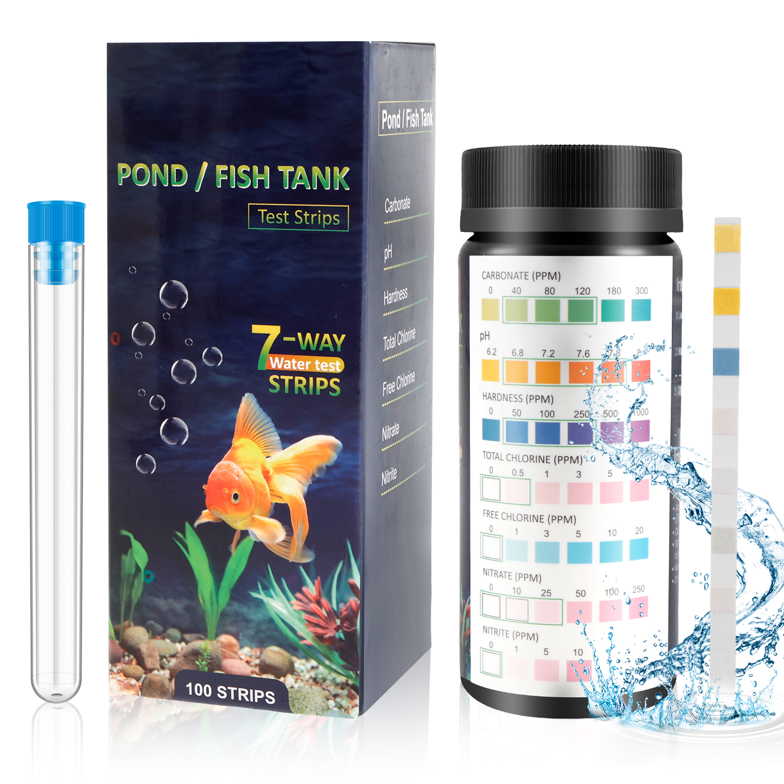 100Pcs 7 in 1 Aquarium Test St - огляд і ціна Water Testing Kit
